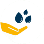 Hand receiving water, colorized