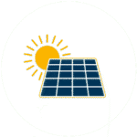 Solar panel with sun, colorized
